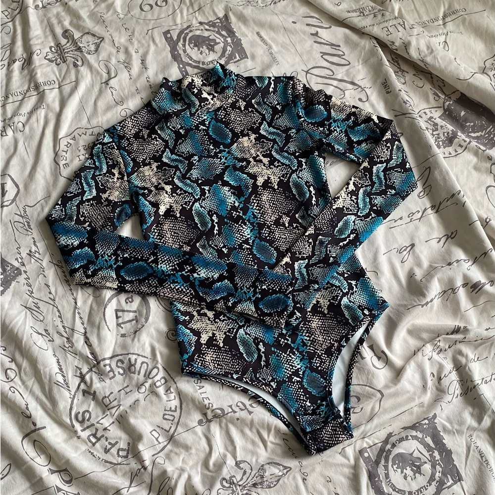 Snake print bodysuit. Size small